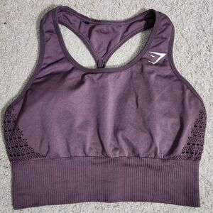 Gymshark Plum Purple Racerback Sportsbra Size Medium Logo Padded